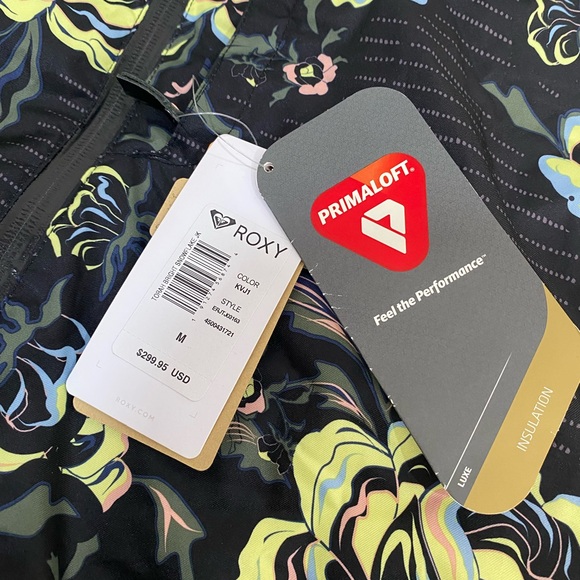 NWT Roxy Women Jet Ski Dry Flight Ski Snow Jacket Floral Size M Waterproof - Picture 6 of 16